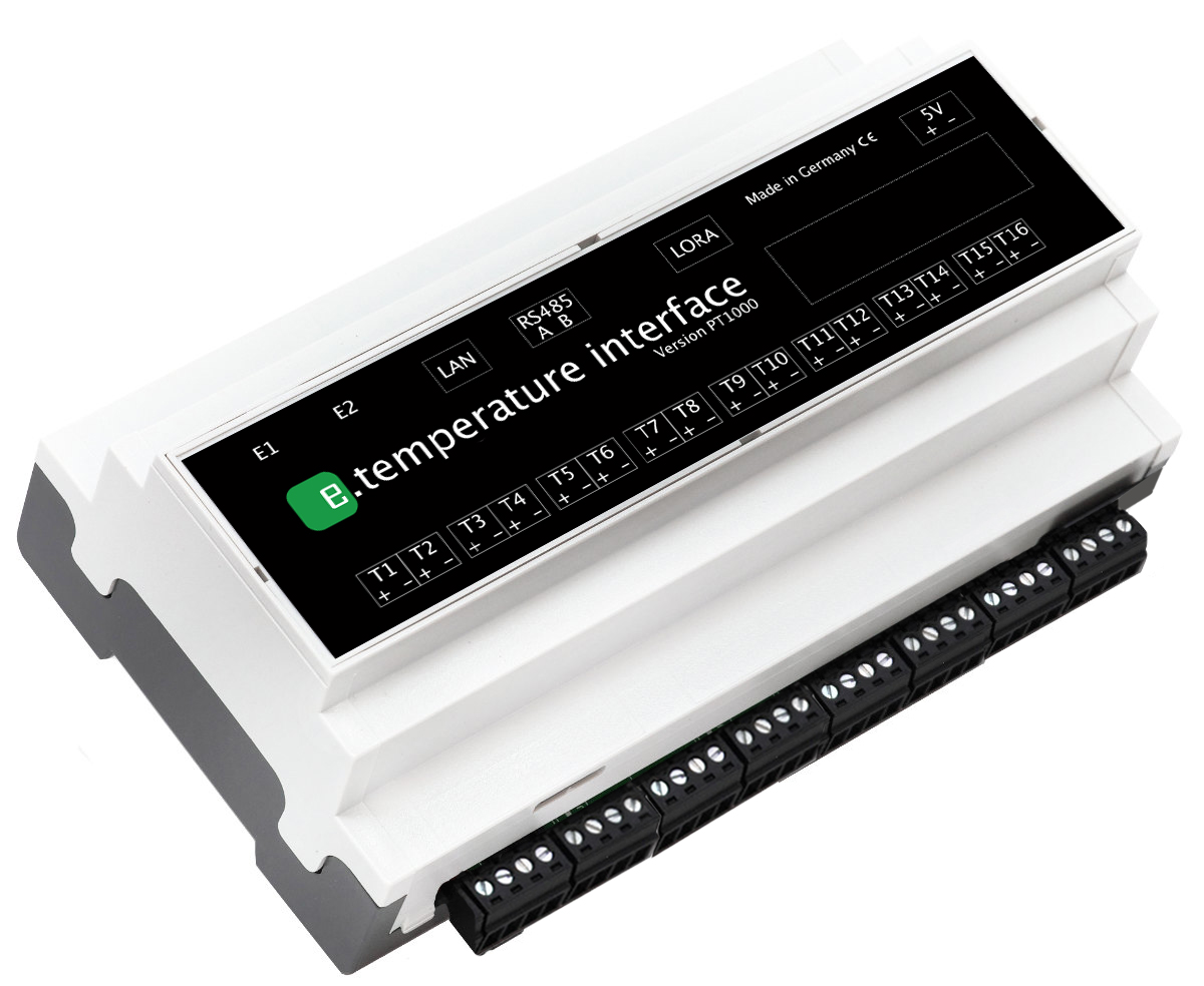 e.temperature interface (I2C Temperaturmesskarte für 16 x PT1000)
